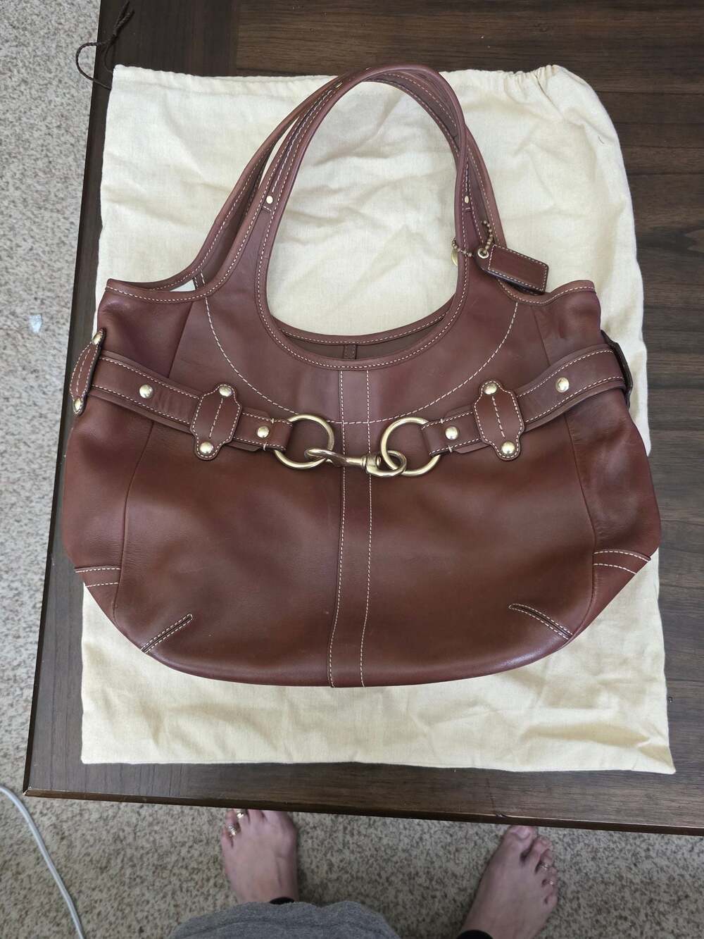 Coach Ergo Legacy Burnished Leather Belted Shoulder Bag 11265